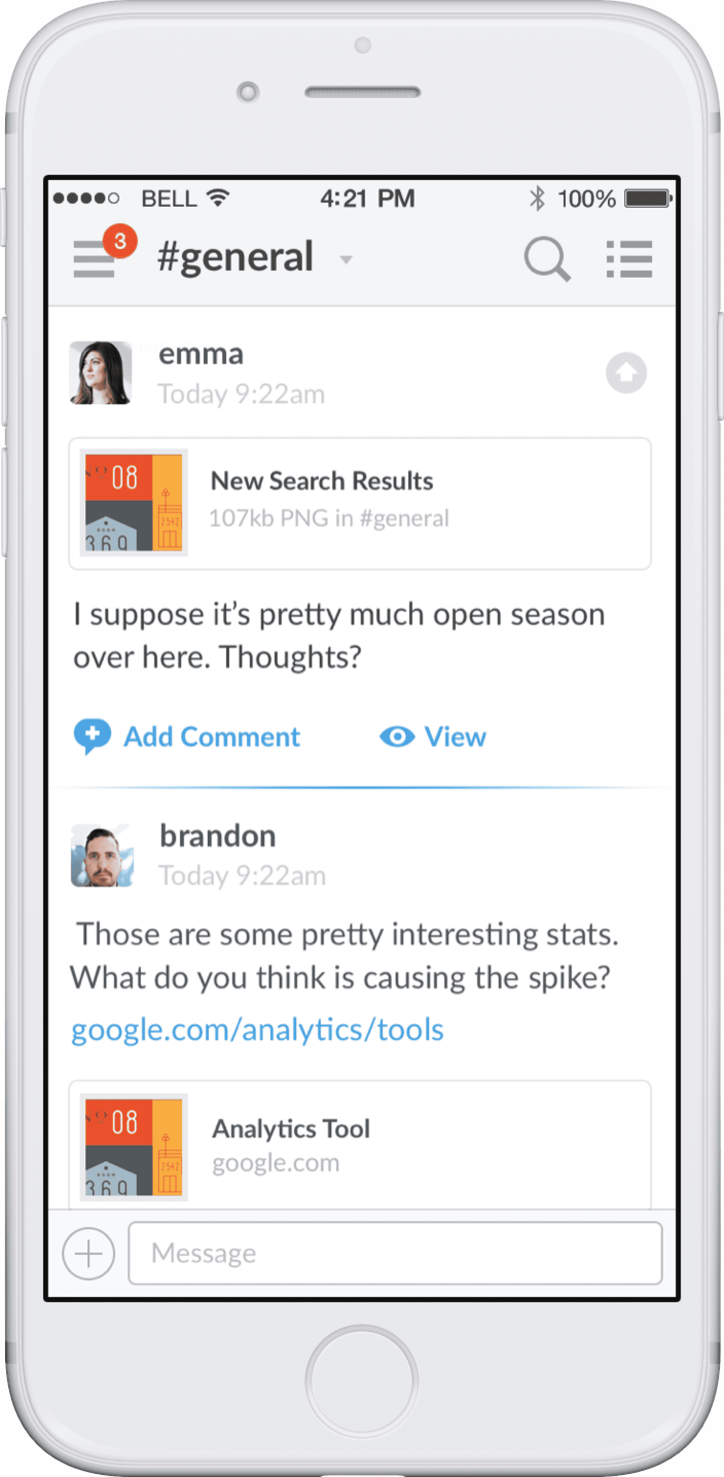 Screenshot of Slack app