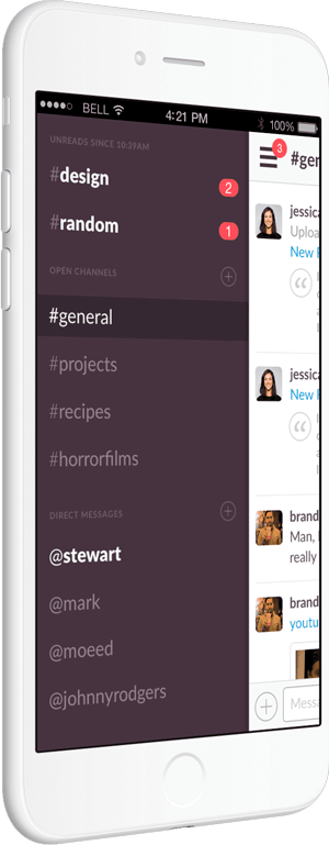 Screenshot of Slack app